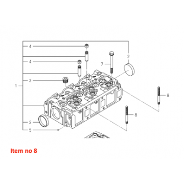 Prigioniero del cilindro Iseki /Isuzu E3CD, E3CE, E3CF, E3CG, E4CG, E262, E269, E374, E383, E393, E3100, E3112, Massey Ferguson, Mitsubishi, 